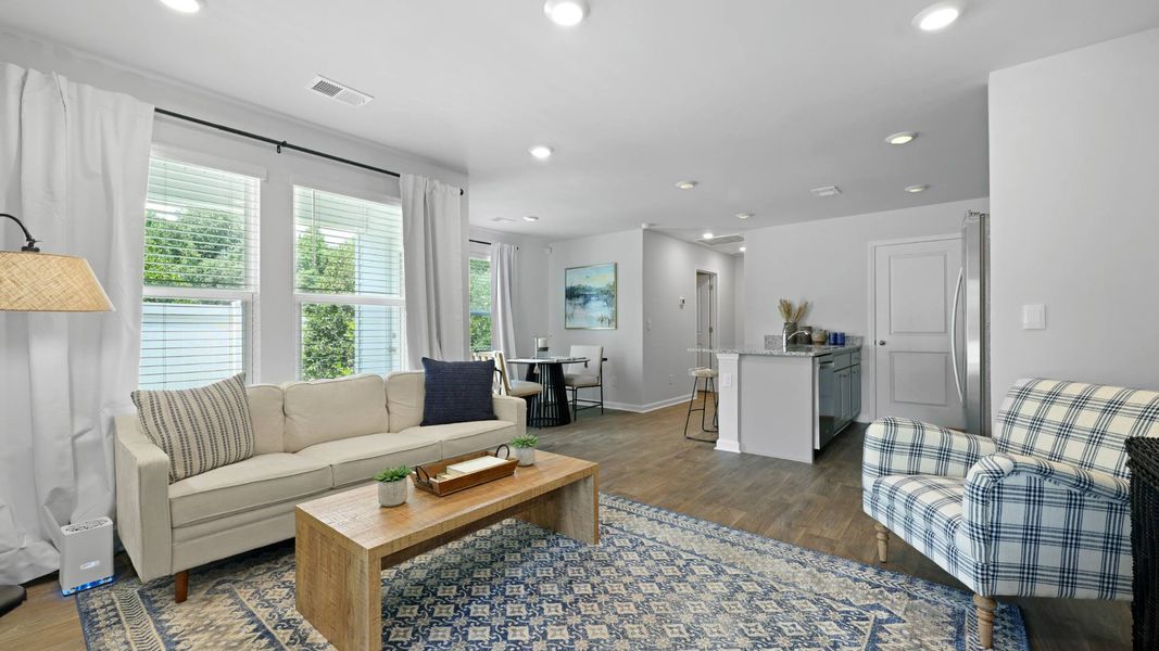 Furnished interior in a model home at The Timbers in Harleyville (Image 4). Furnished interior in a model home at The Timbers in Harleyville (Image 4).