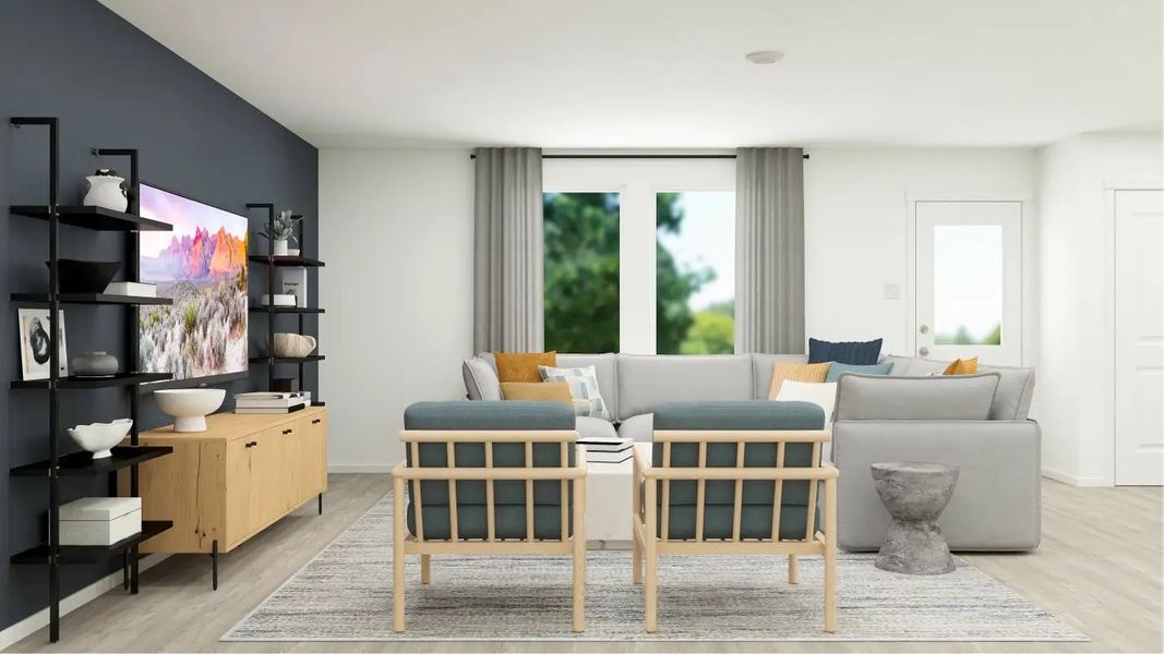 Furnished interior in a model home at Winfield Park: Cottage in Hutto (Image 11).