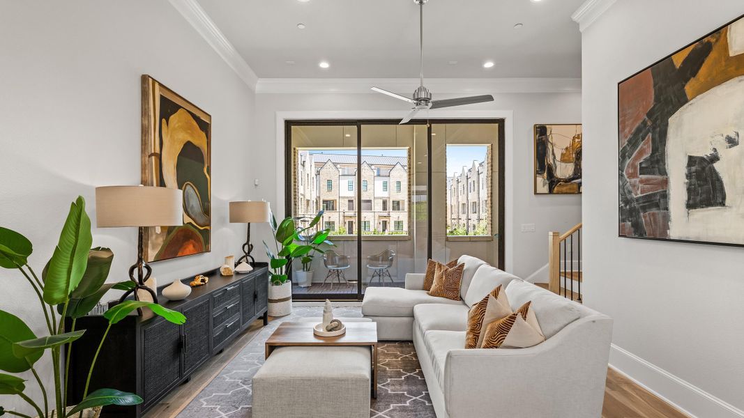 Furnished interior in a model home at Las Colinas Station in Irving (Image 26).