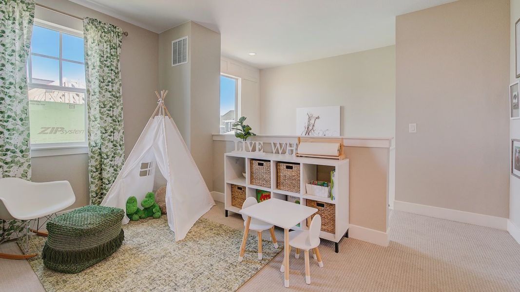Furnished interior in a model home at Westerly in Erie (Image 39).