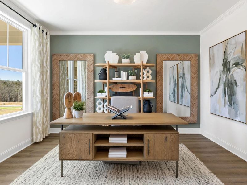 Furnished interior in a model home at Fern Hollow in Buford (Image 8).