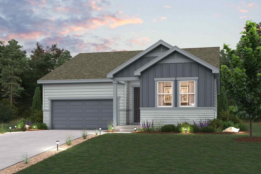 A house with a garage.