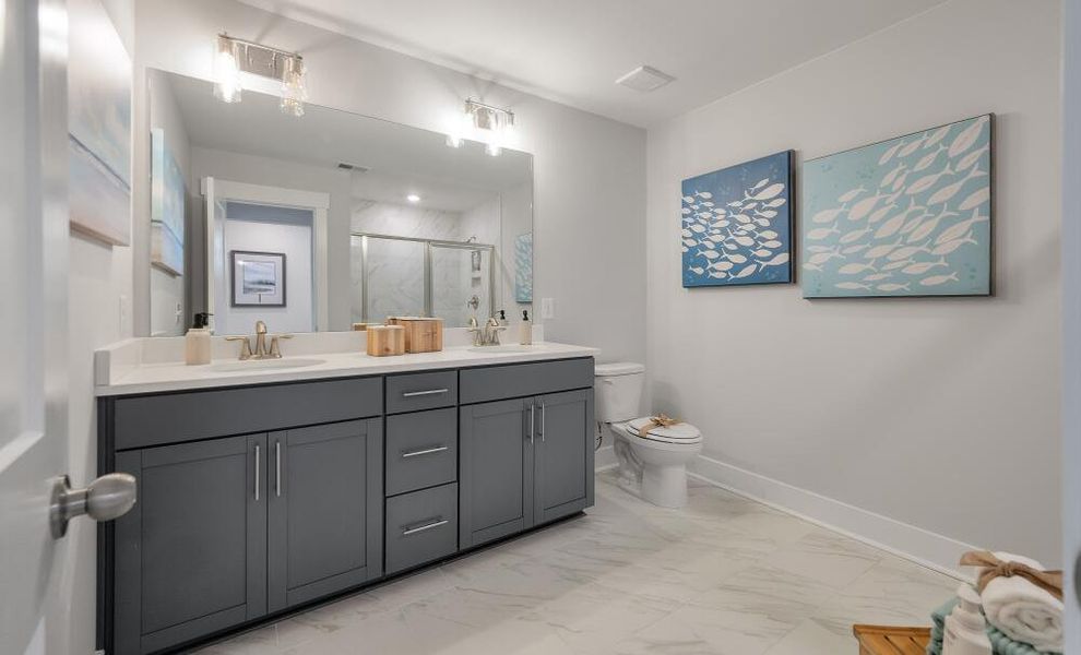 Furnished interior in a model home at New Riverside Village in Bluffton (Image 27).