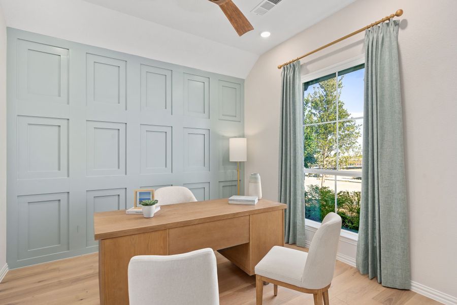 Furnished interior in a model home at Sweetgrass 50s in Haslet (Image 7).
