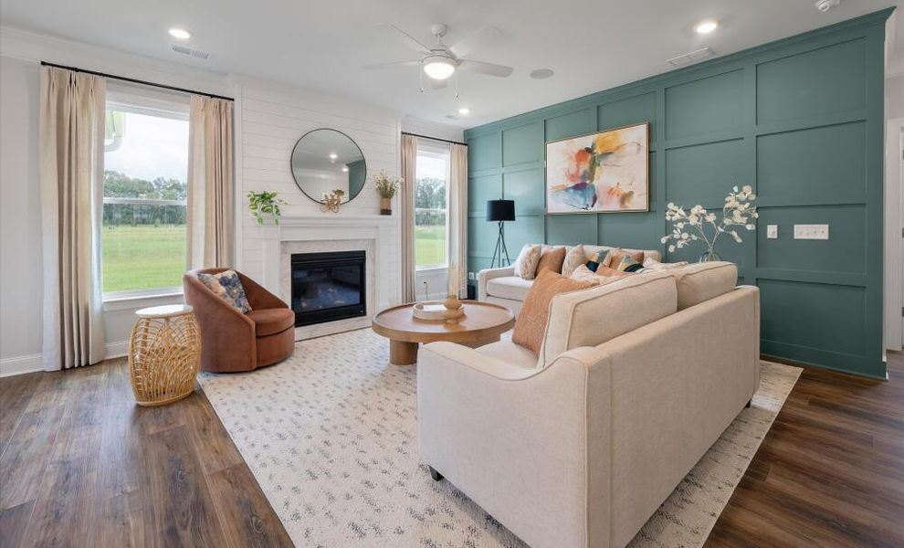Furnished interior in a model home at Parker's Preserve in Ridgeville (Image 22).