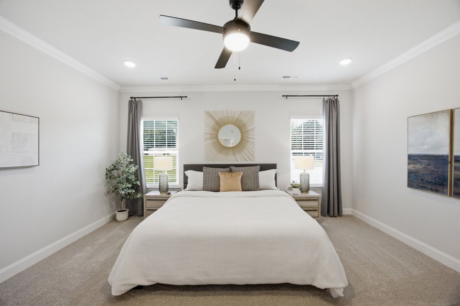 Furnished interior in a model home at Northlake in Statesville (Image 41).