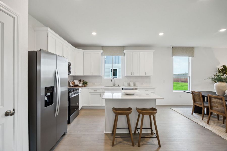 Furnished interior in a model home at Windcress in Cove (Image 15).