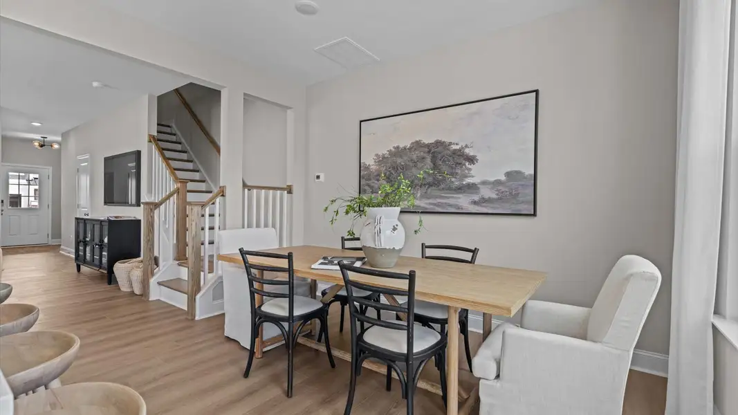 Furnished interior in a model home at Essex Townes in Franklinton (Image 6).