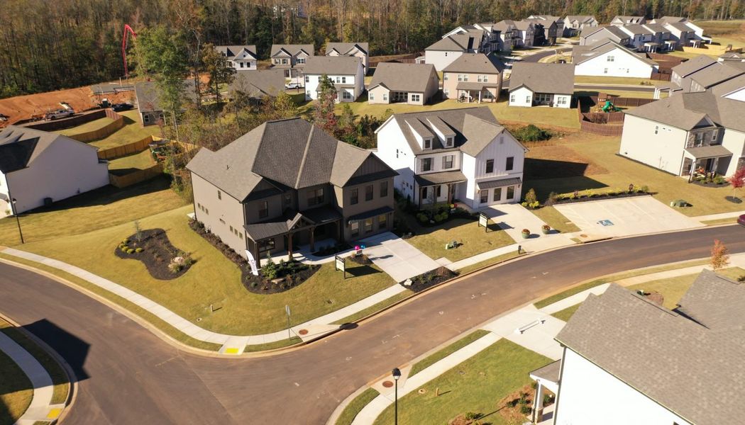 Aerial view of the Ponderosa Farms Reserve community in Gainesville, GA, showing layout and nearby surroundings (Image 7).
