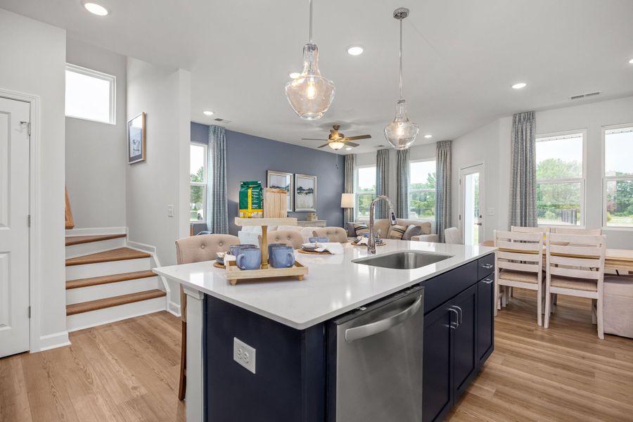 Furnished interior in a model home at Gregory Village Townhomes in Lillington (Image 31).