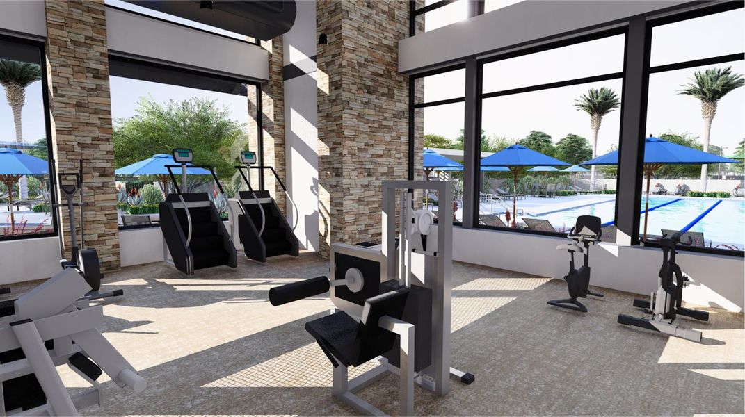 Fitness center amenity interior