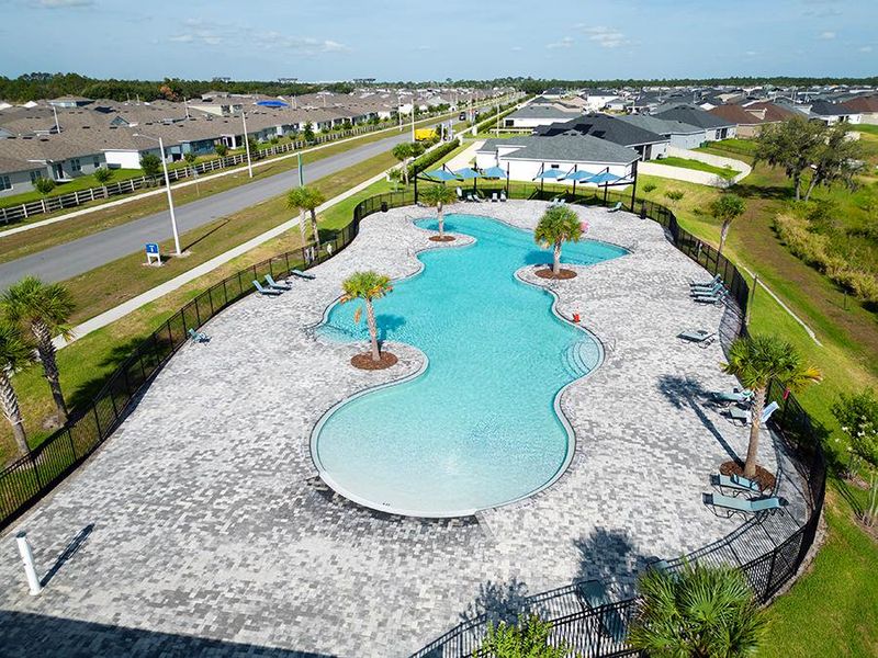 Amenities at VillaMar include a swimming pool with a cabana and large pool deck....