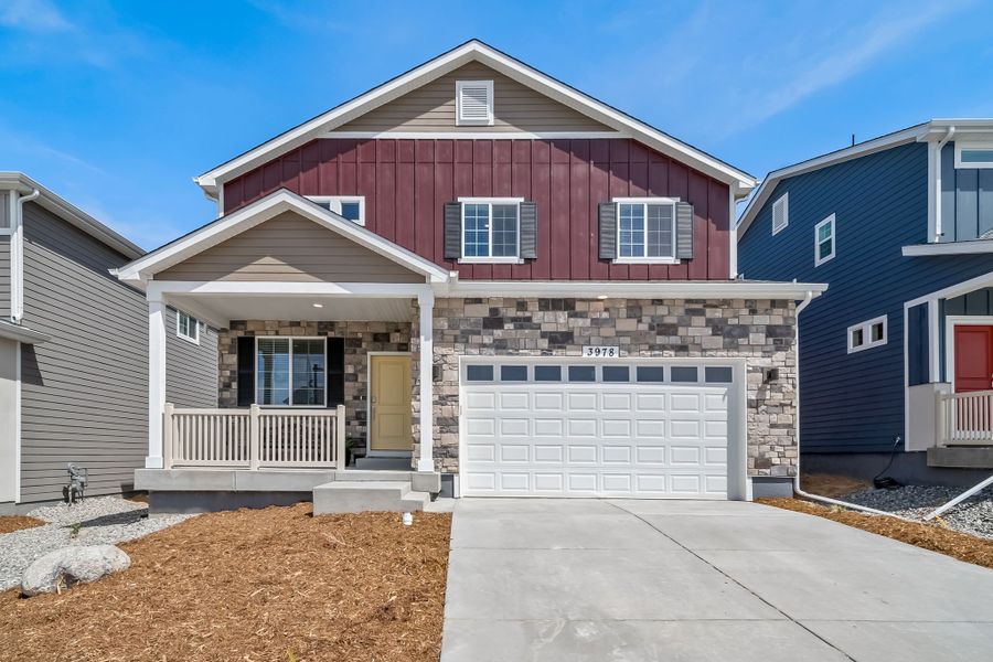Front exterior of a home in the Brio Collection at Green Valley Ranch community, located in Aurora, CO (Image 1). Front exterior of a home in the Brio Collection at Green Valley Ranch community, located in Aurora, CO (Image 1).