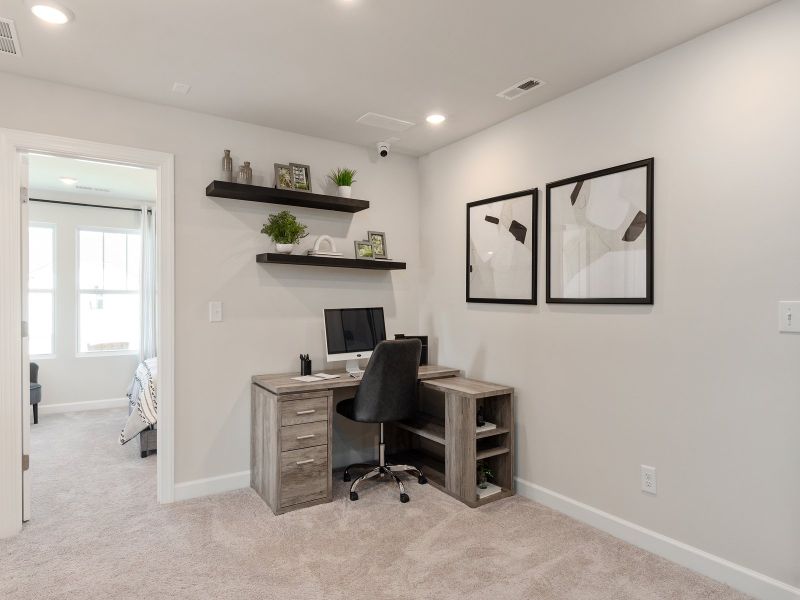 An upstairs loft can easily be transferred into a work area.