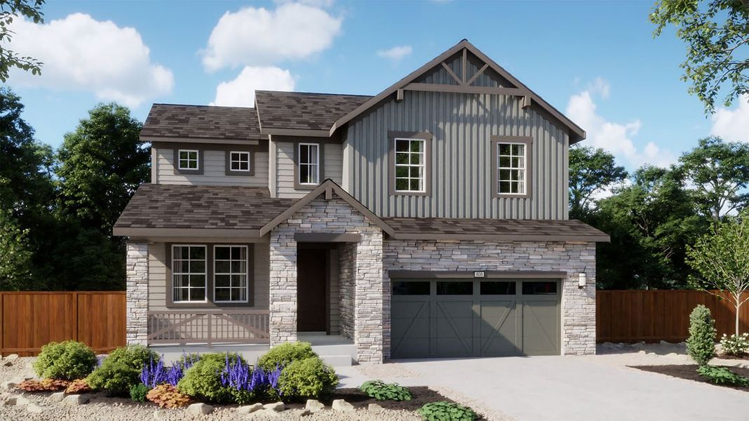 Front exterior of a home in the The Manors Collection at Golden Overlook community, located in Golden, CO (Image 23).