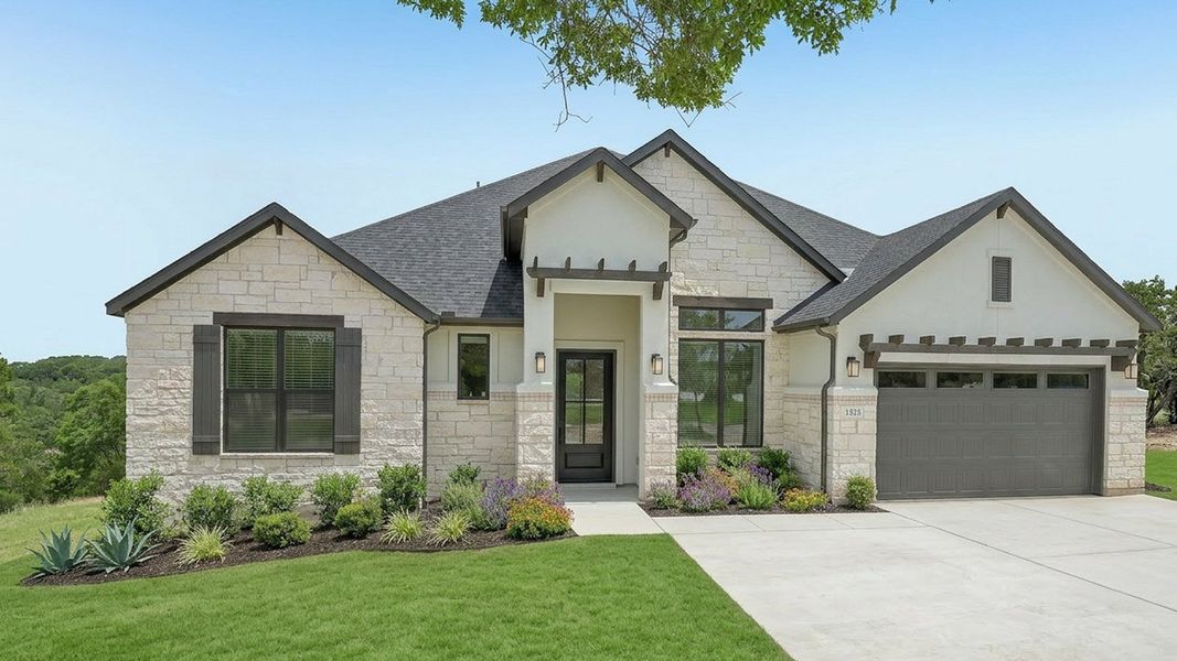 Front exterior of a home in the Sola Vista at West Cypress Hills community, located in Briarcliff, TX (Image 6). Front exterior of a home in the Sola Vista at West Cypress Hills community, located in Briarcliff, TX (Image 6).