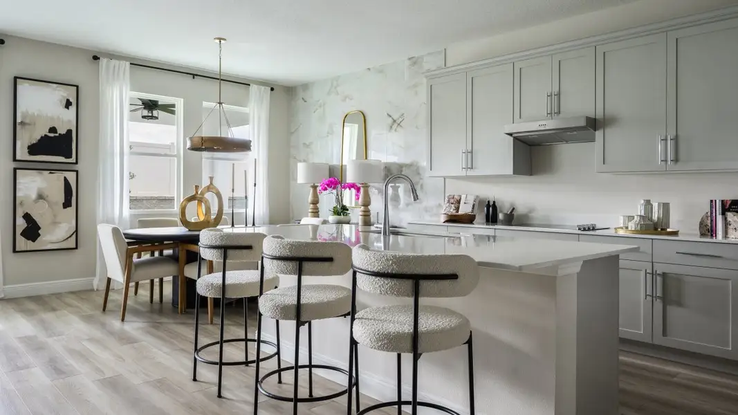 Furnished interior in a model home at Pasadena Woods in Dade City (Image 7).