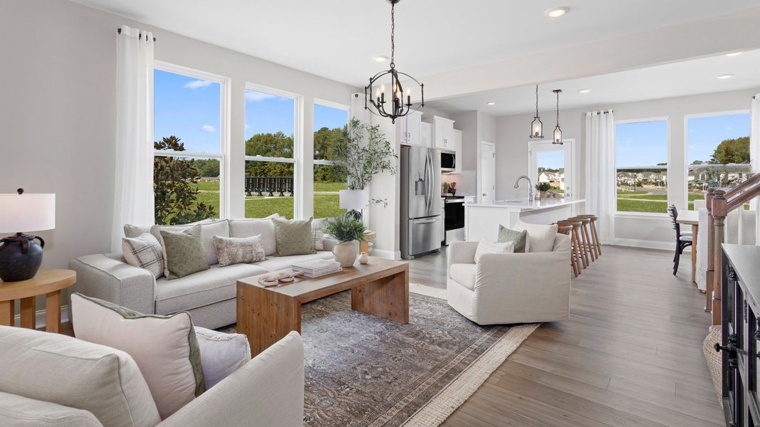 Furnished interior in a model home at Sidney Creek Townhomes in Zebulon (Image 16).