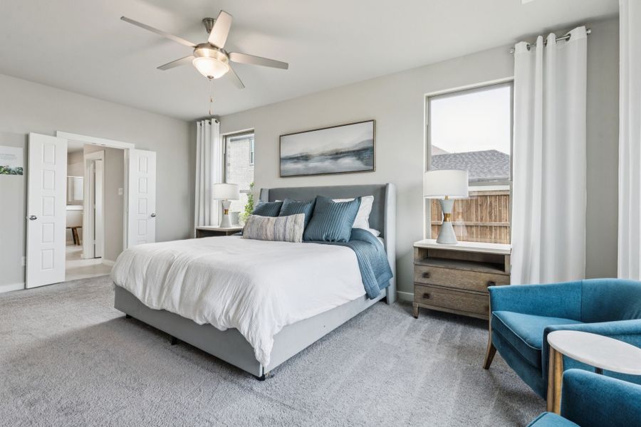 REPRESENTATIVE PHOTO – Primary Suite in a Lakehaven Wimbledon model home in Farmersville TX by Trophy Signature Homes