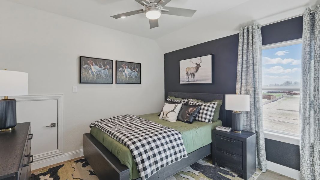 Elegant design featuring black accent wall and floor-to-ceiling window at Kelly Ranch's Rio Vista. Elegant design featuring black accent wall and floor-to-ceiling window at Kelly Ranch's Rio Vista.