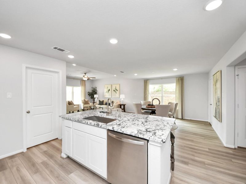 Furnished interior in a model home at Sunterra in Katy (Image 13).