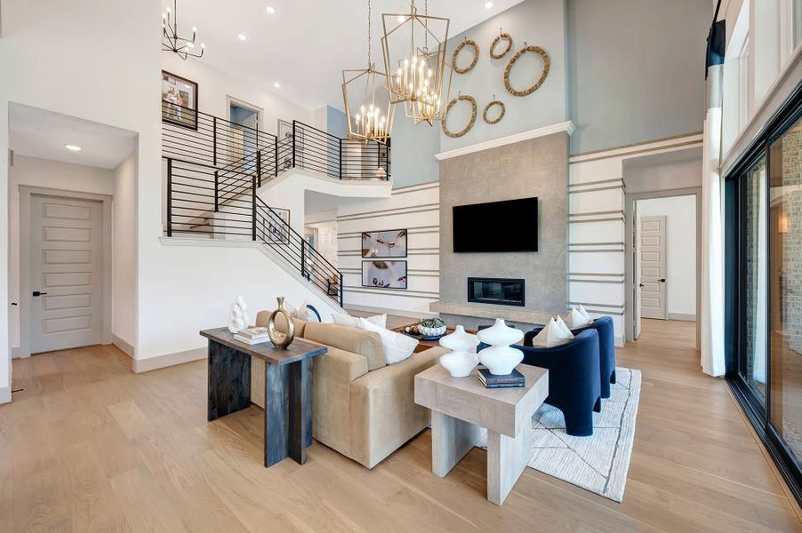 Furnished interior in a model home at The Woodlands Hills - Premier Collection in Willis (Image 9).