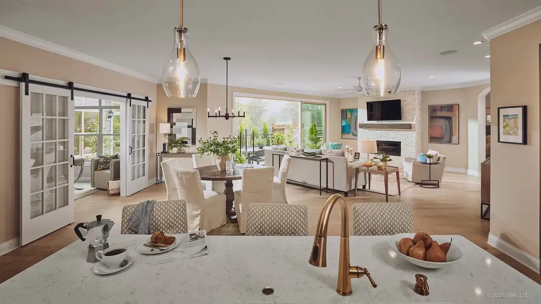 Furnished interior in a model home at The Courtyards at Holly Springs in Canton (Image 3).