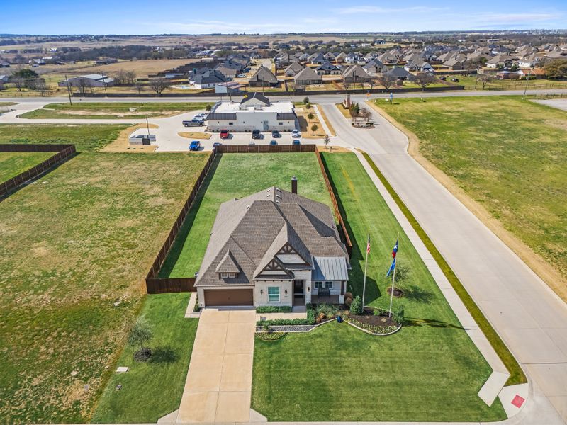 Aerial view of the Coyote Crossing community in Godley, TX, showing layout and nearby surroundings (Image 13).