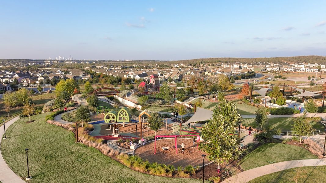 Aerial view of the Easton Park 60s community in Austin, TX, showing layout and nearby surroundings (Image 12).