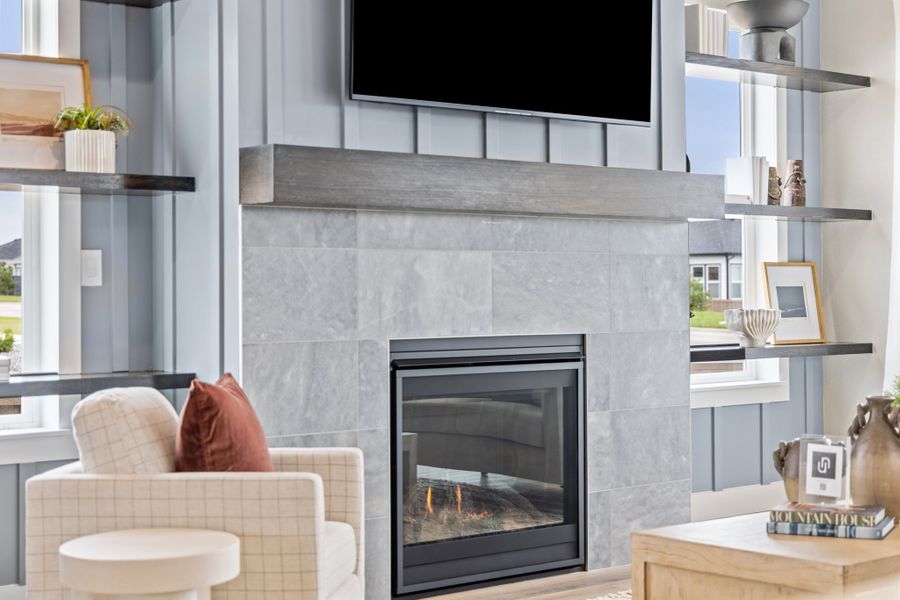 American Legend Homes' 40' Model in Sterling Ranch - Fireplace American Legend Homes' 40' Model in Sterling Ranch - Fireplace