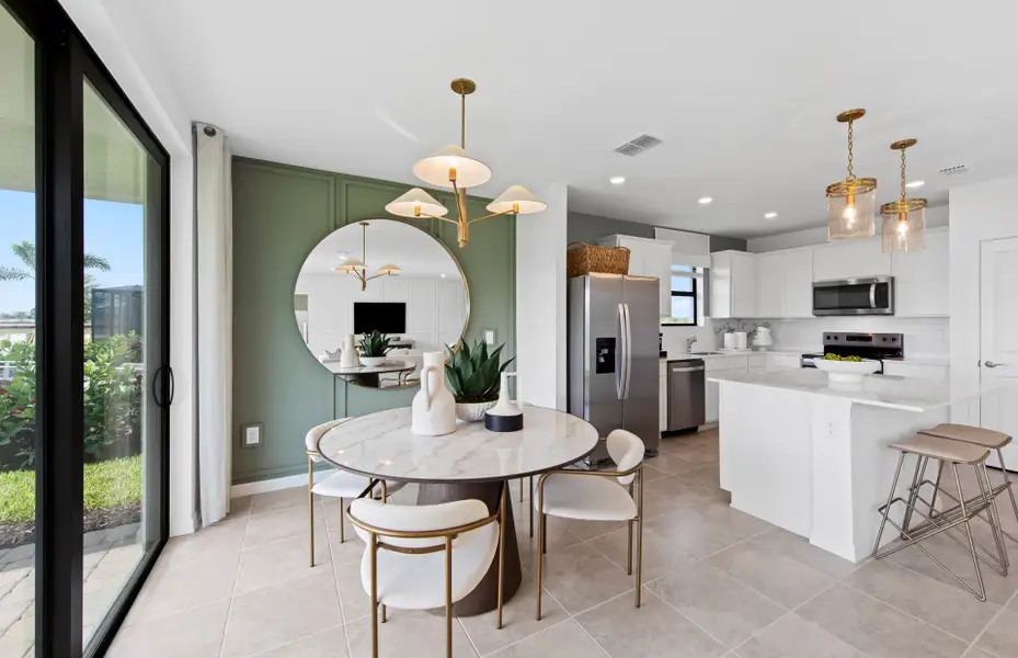 New construction homes in Lehigh Acres, Florida with cafe space