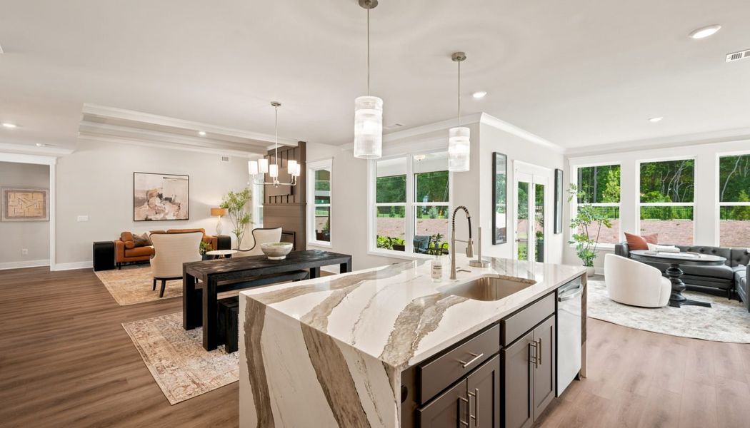 Furnished interior in a model home at Fowler Farms in Auburn (Image 123).