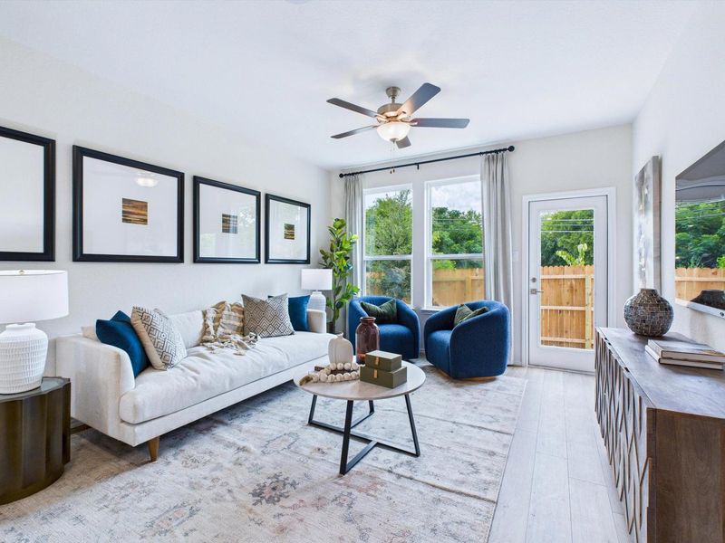 Furnished interior in a model home at Cedar Heights in San Antonio (Image 17).