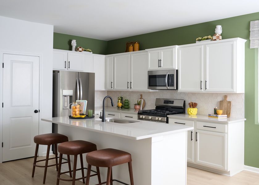 Furnished interior in a model home at Nexus Townhomes in Gallatin (Image 7).