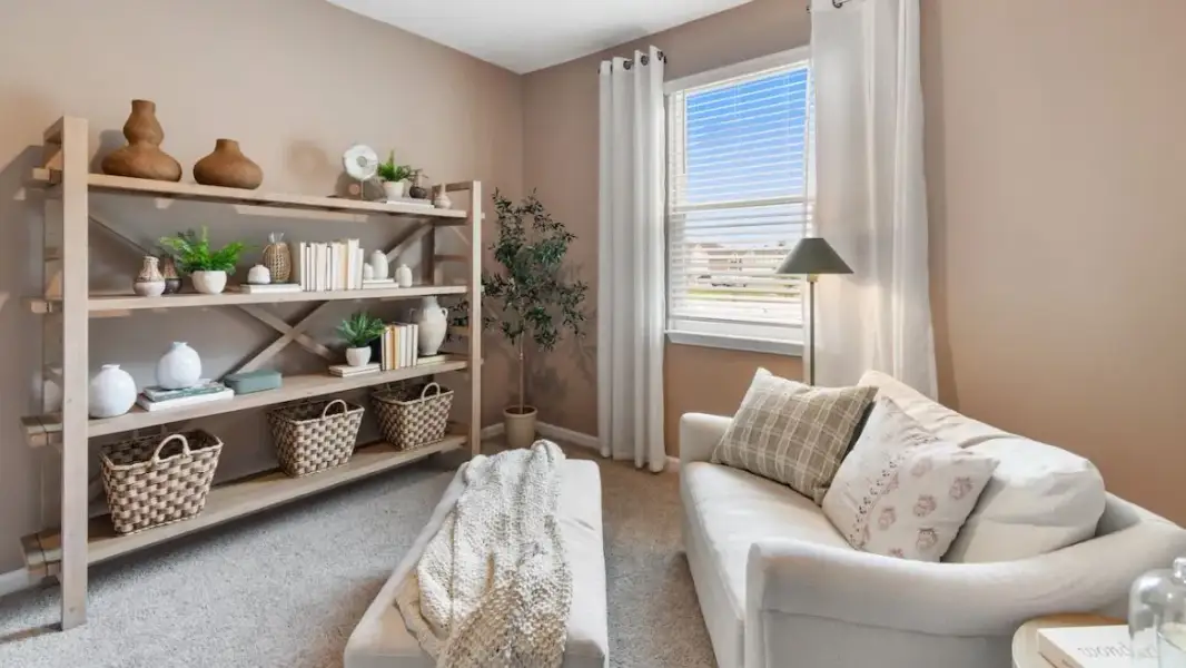 Furnished interior in a model home at Audra Oaks in Denton (Image 19).