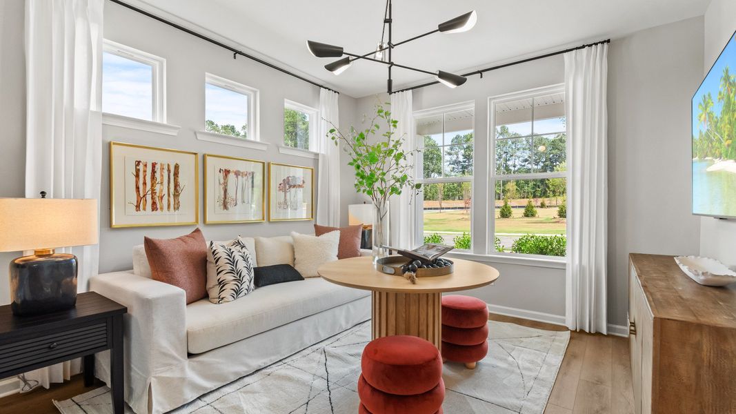 Furnished interior in a model home at The Broadwell in Fairburn (Image 3). Furnished interior in a model home at The Broadwell in Fairburn (Image 3).