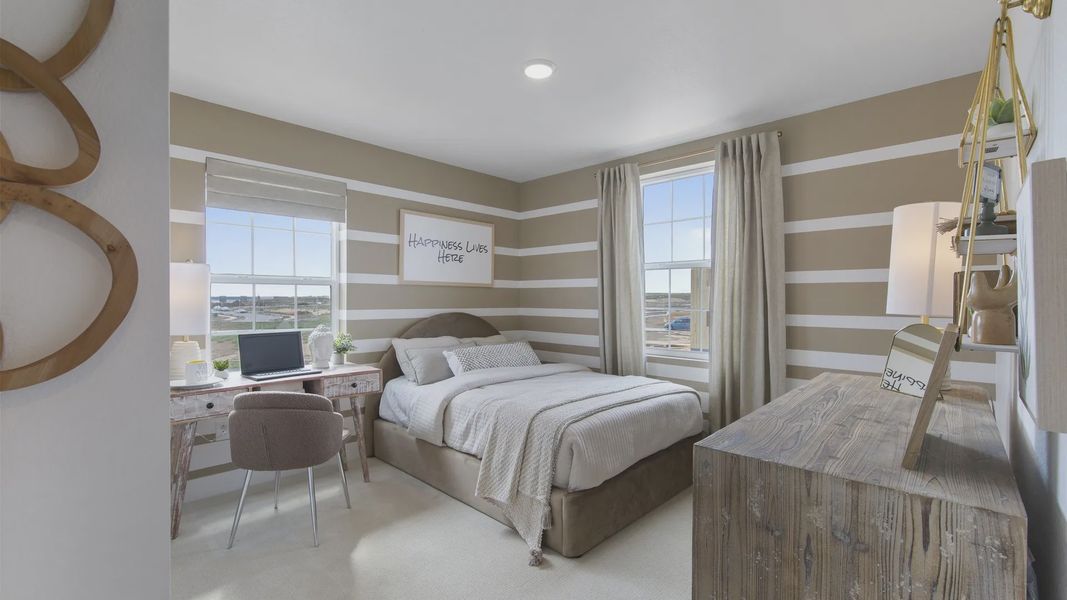 Furnished interior in a model home at Windler Single Family Homes in Aurora (Image 22).