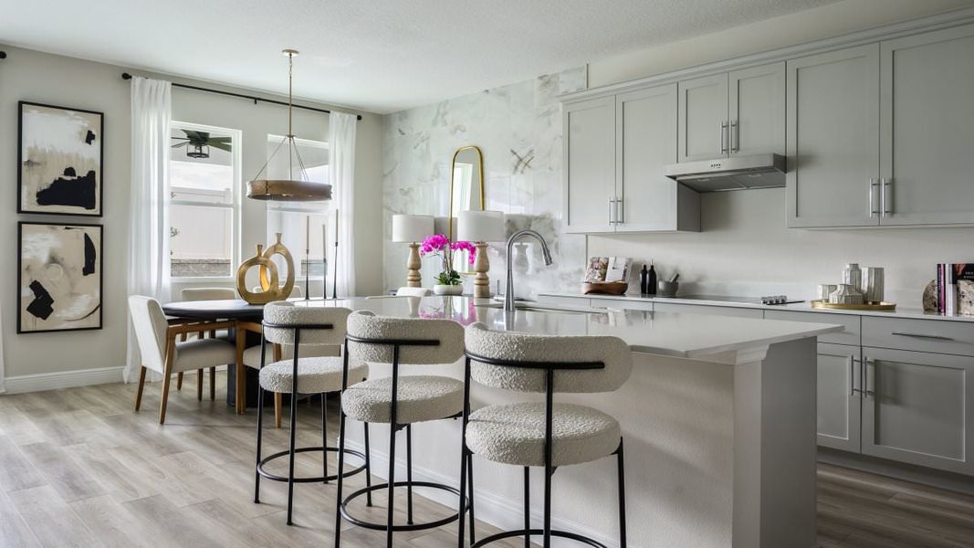 Furnished interior in a model home at Pasadena Woods in Dade City (Image 6).