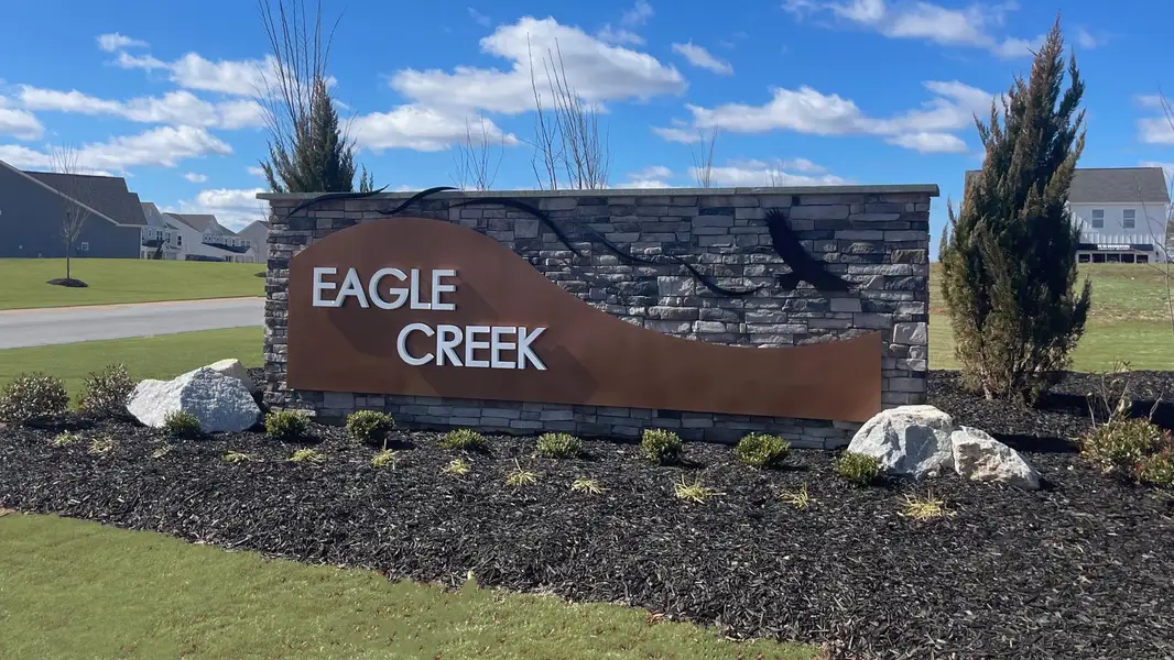 Entrance to the Eagle Creek community in Fuquay Varina, NC, featuring signage and landscaping (Image 2).