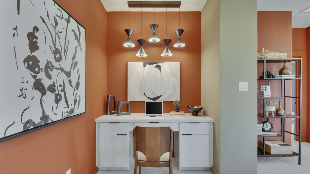 Furnished interior in a model home at Creeks Crossing in Elgin (Image 28).