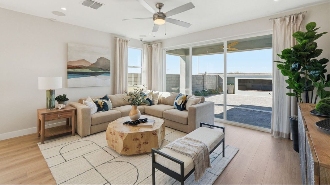 Furnished interior in a model home at Teravalis in Buckeye (Image 50).