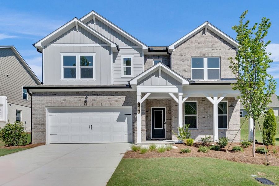 Front exterior of a home in the Falls Creek community, located in Flowery Branch, GA (Image 2). Front exterior of a home in the Falls Creek community, located in Flowery Branch, GA (Image 2).