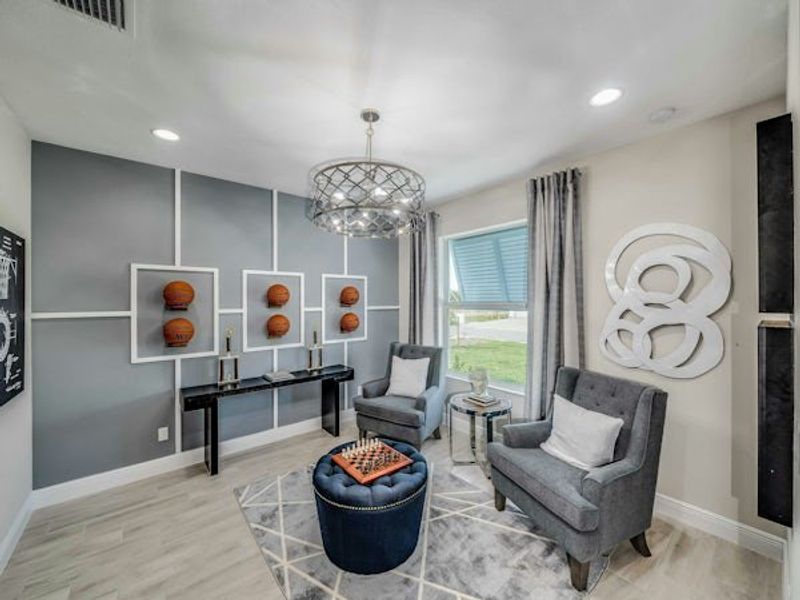 Furnished interior in a model home at High Pointe in Vero Beach (Image 71).
