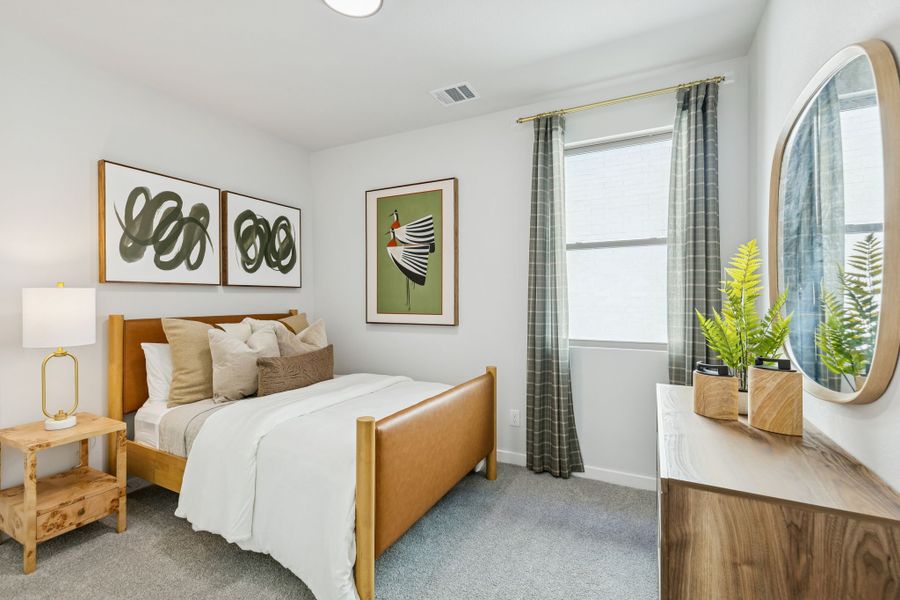 Bedroom in a Nicholson Ranch Cedar Model Home in Lavon TX by Trophy Signature Homes