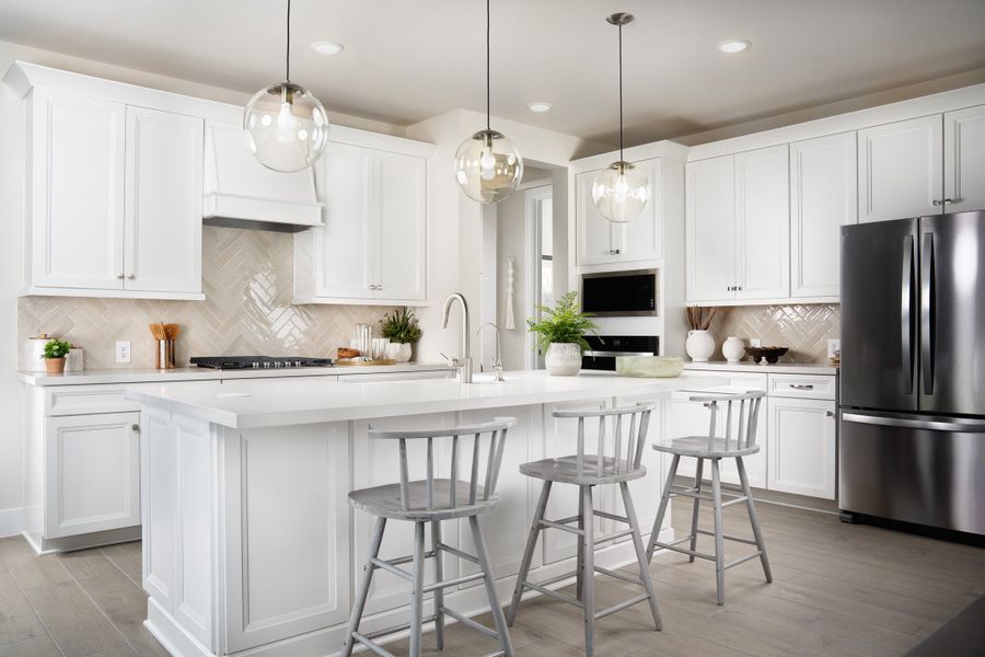 Furnished interior in a model home at Confluence in Cibolo (Image 3).