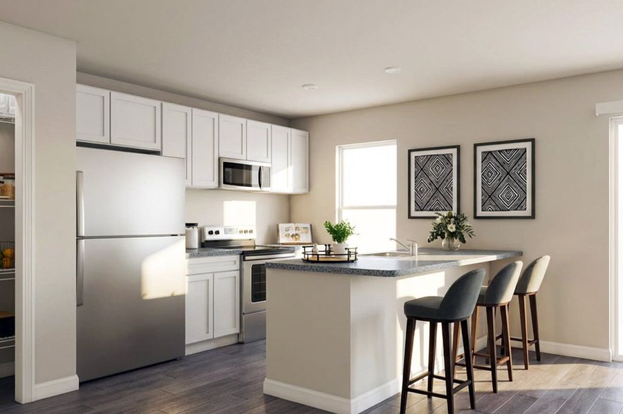 Furnished interior in a model home at Whispering Winds in Alvord (Image 4).