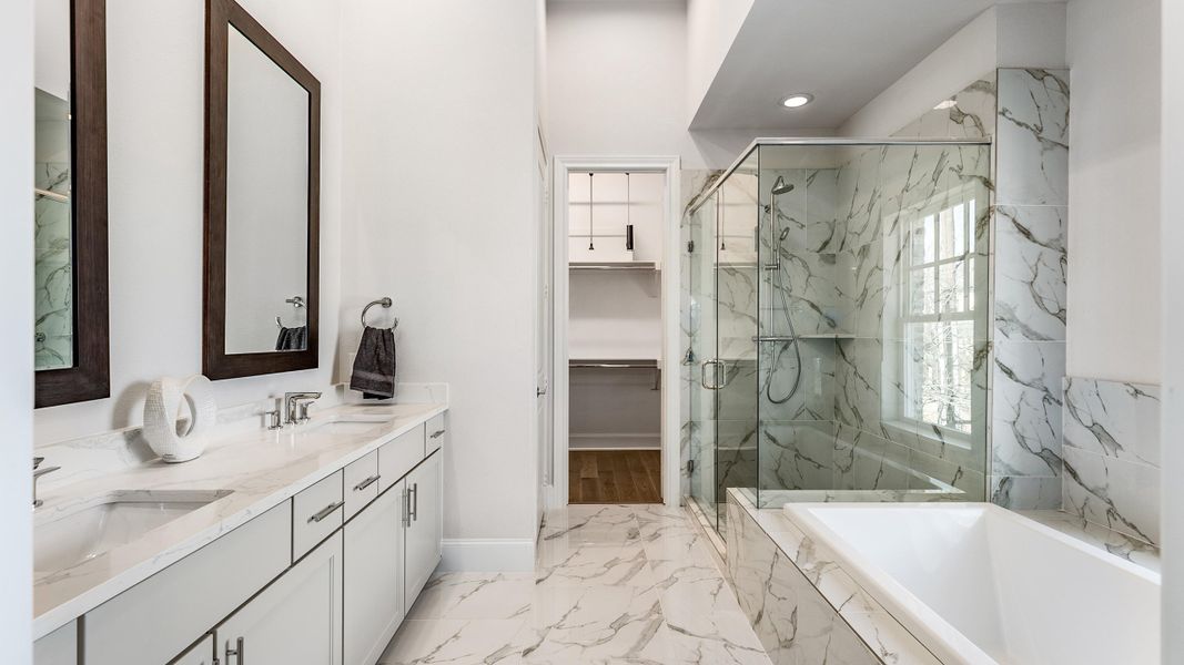 Furnished interior in a model home at 1897 Townhomes in Plano (Image 14).