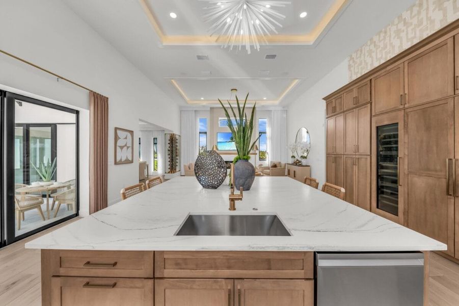 Furnished interior in a model home at Aqua in Bradenton (Image 157).