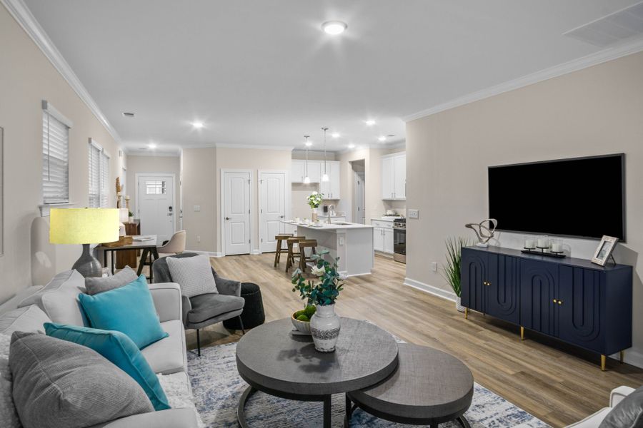 Furnished interior in a model home at The Paired Villas at Bridgewater in Little River (Image 5).