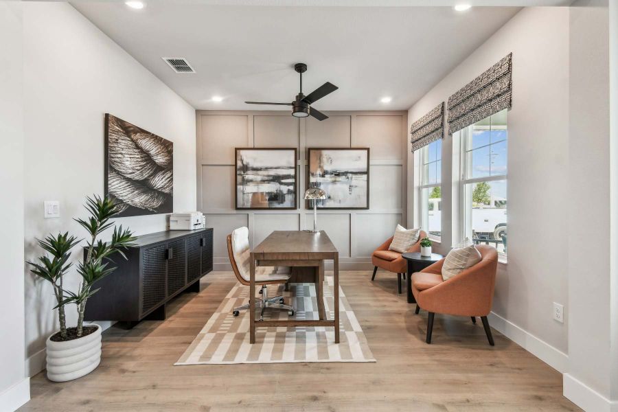 Furnished interior in a model home at SeaFlower – Bungalow Homes in Bradenton (Image 7).